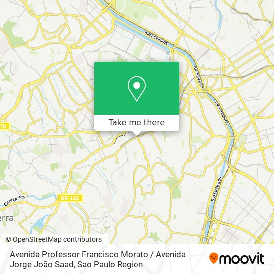 Mapa Avenida Professor Francisco Morato / Avenida Jorge João Saad