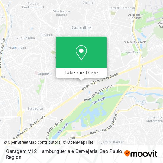 Garagem V12 Hamburgueria e Cervejaria map