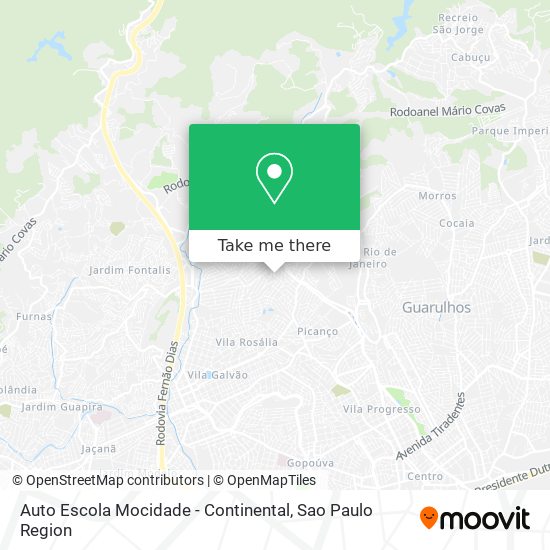 Auto Escola Mocidade - Continental map
