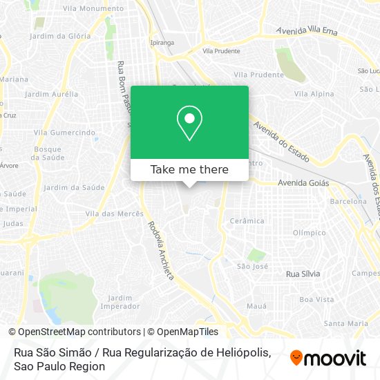 Rua São Simão / Rua Regularização de Heliópolis map