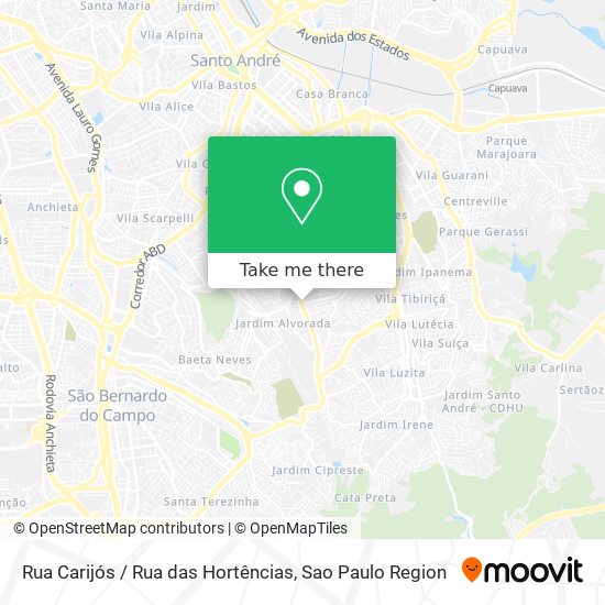 Rua Carijós / Rua das Hortências map