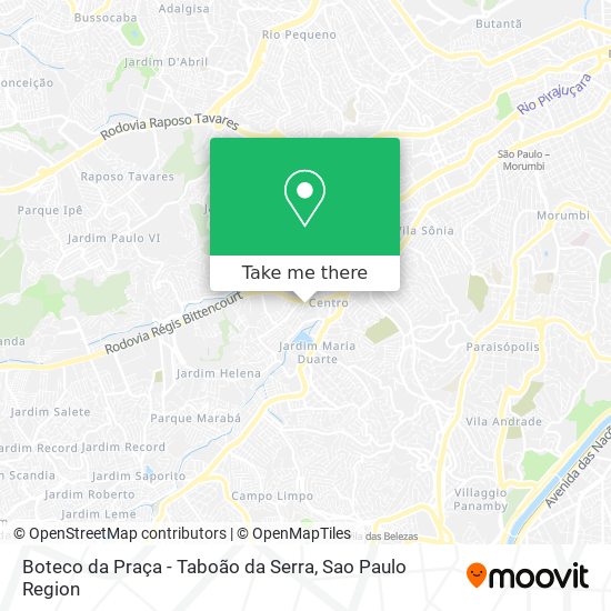 Mapa Boteco da Praça - Taboão da Serra