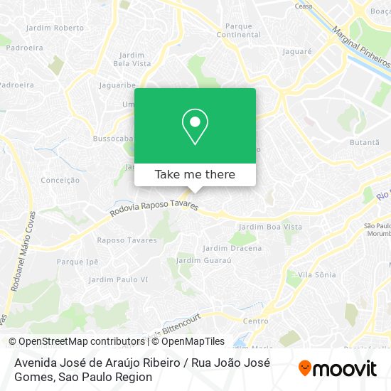 Mapa Avenida José de Araújo Ribeiro / Rua João José Gomes