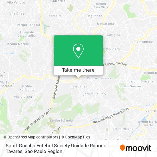 Sport Gaúcho Futebol Society Unidade Raposo Tavares map