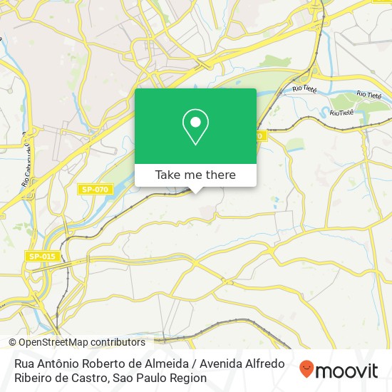 Mapa Rua Antônio Roberto de Almeida / Avenida Alfredo Ribeiro de Castro