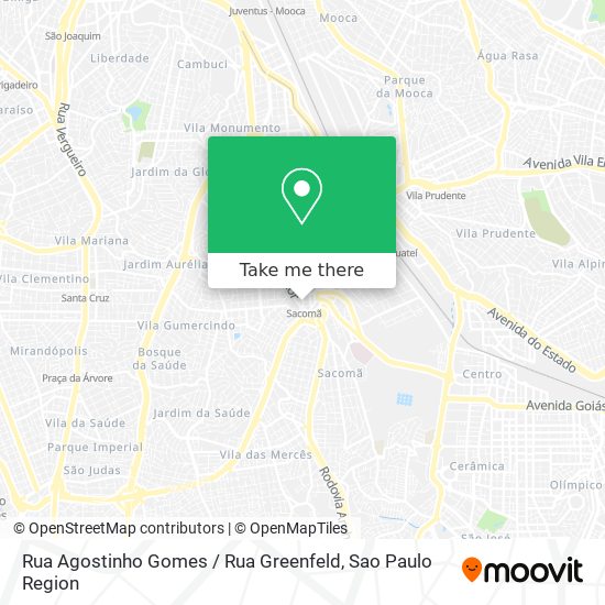 Mapa Rua Agostinho Gomes / Rua Greenfeld