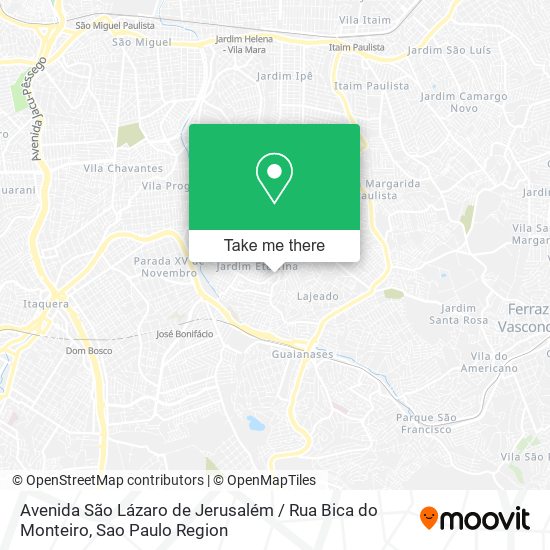 Mapa Avenida São Lázaro de Jerusalém / Rua Bica do Monteiro