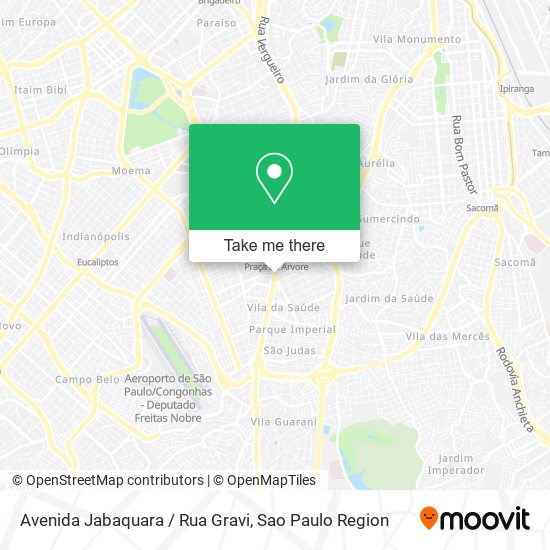 Mapa Avenida Jabaquara / Rua Gravi