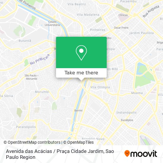 Avenida das Acácias / Praça Cidade Jardim map