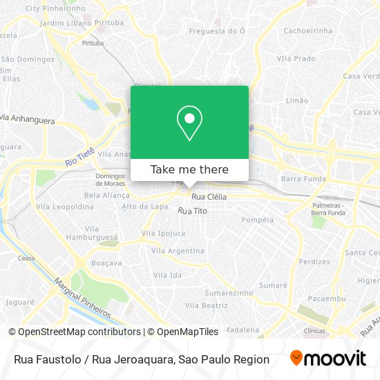 Mapa Rua Faustolo / Rua Jeroaquara