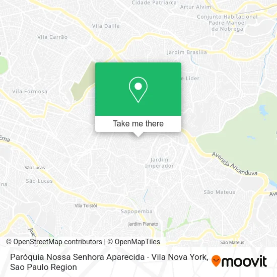 Paróquia Nossa Senhora Aparecida - Vila Nova York map