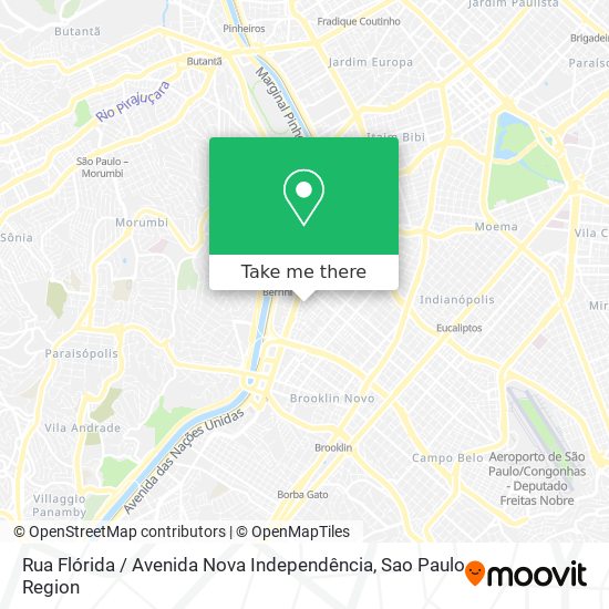 Mapa Rua Flórida / Avenida Nova Independência