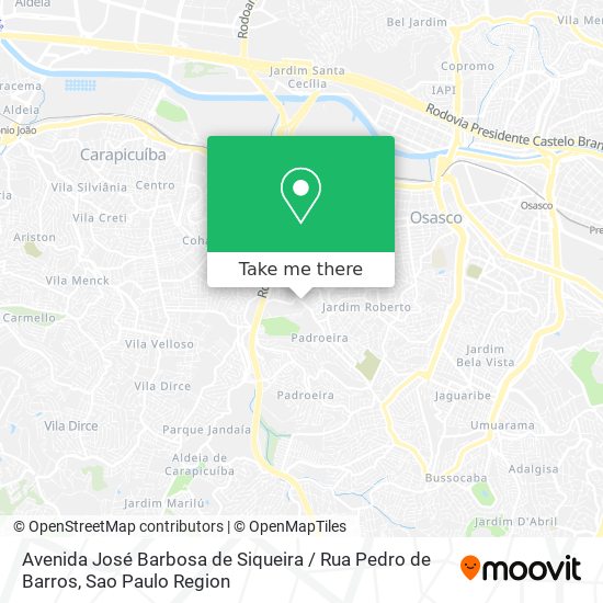 Avenida José Barbosa de Siqueira / Rua Pedro de Barros map