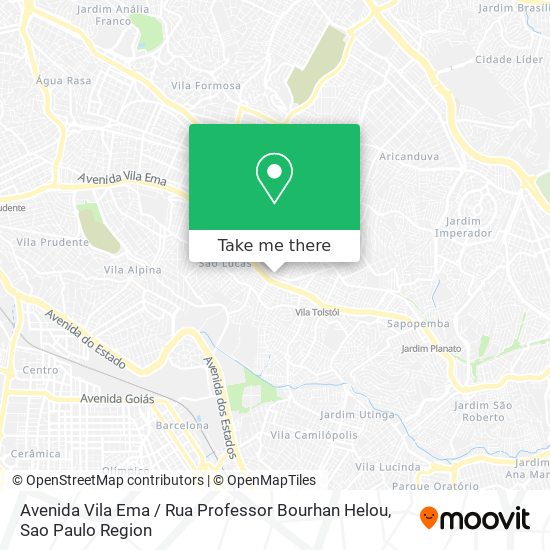 Mapa Avenida Vila Ema / Rua Professor Bourhan Helou