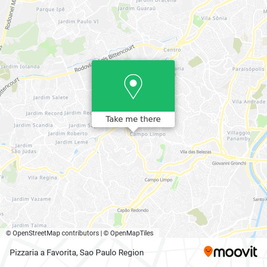 Mapa Pizzaria a Favorita