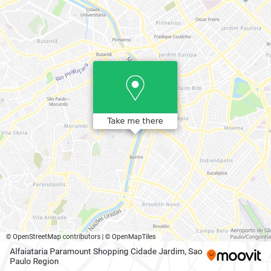 Mapa Alfaiataria Paramount Shopping Cidade Jardim