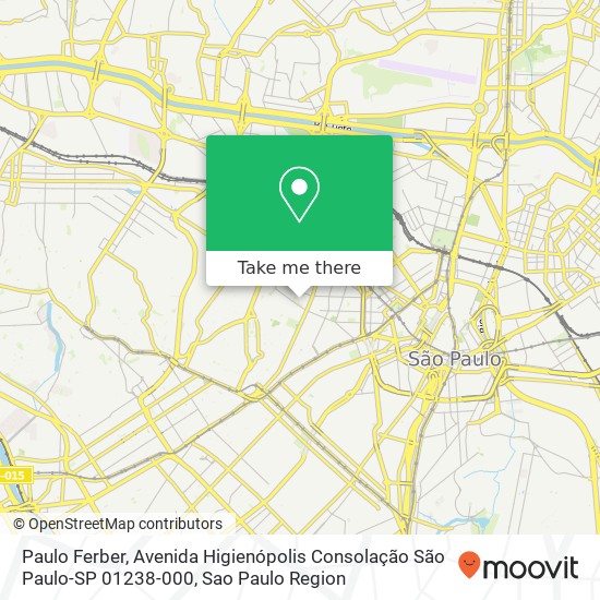 Mapa Paulo Ferber, Avenida Higienópolis Consolação São Paulo-SP 01238-000
