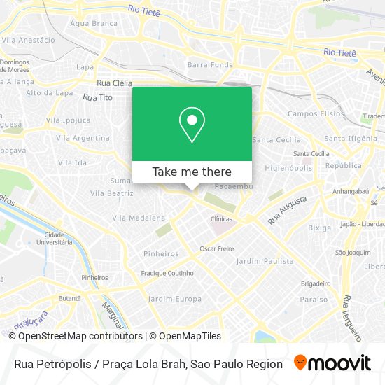 Rua Petrópolis / Praça Lola Brah map
