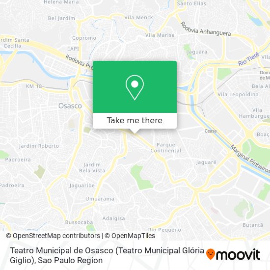 Mapa Teatro Municipal de Osasco (Teatro Municipal Glória Giglio)