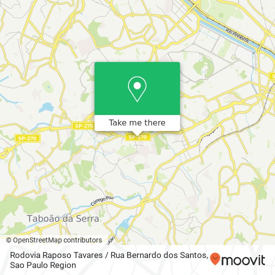 Mapa Rodovia Raposo Tavares / Rua Bernardo dos Santos