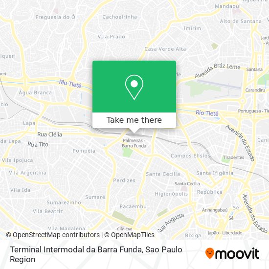 Terminal Intermodal da Barra Funda map