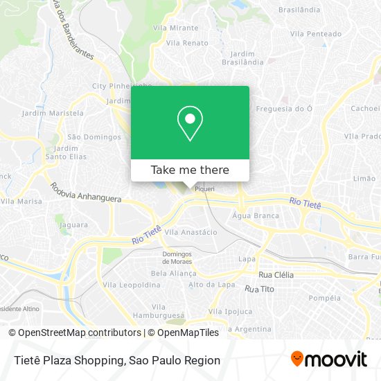 Mapa Tietê Plaza Shopping