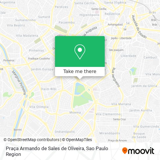 Mapa Praça Armando de Sales de Oliveira