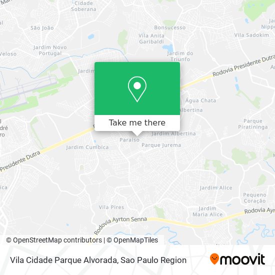 Mapa Vila Cidade Parque Alvorada