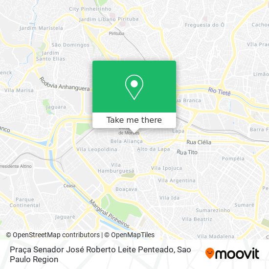 Mapa Praça Senador José Roberto Leite Penteado