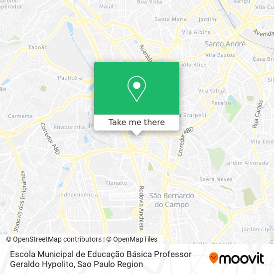 Mapa Escola Municipal de Educação Básica Professor Geraldo Hypolito