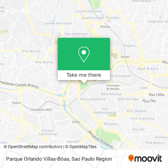 Mapa Parque Orlando Villas-Bôas