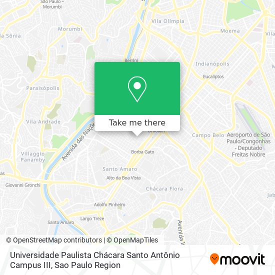 Universidade Paulista Chácara Santo Antônio Campus III map