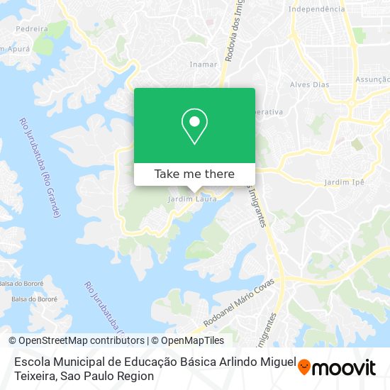 Mapa Escola Municipal de Educação Básica Arlindo Miguel Teixeira
