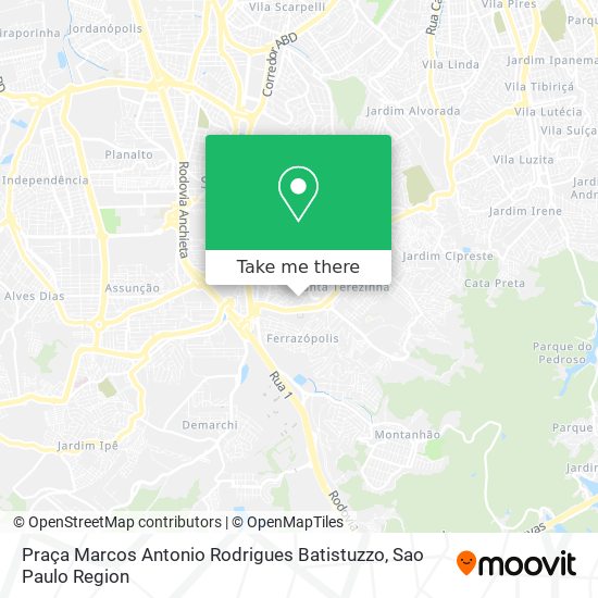 Praça Marcos Antonio Rodrigues Batistuzzo map