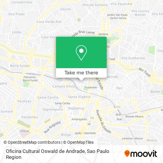 Mapa Oficina Cultural Oswald de Andrade