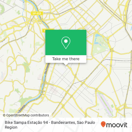 Mapa Bike Sampa Estação 94 - Bandeirantes