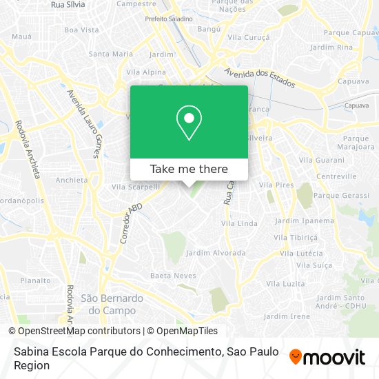 Sabina Escola Parque do Conhecimento map