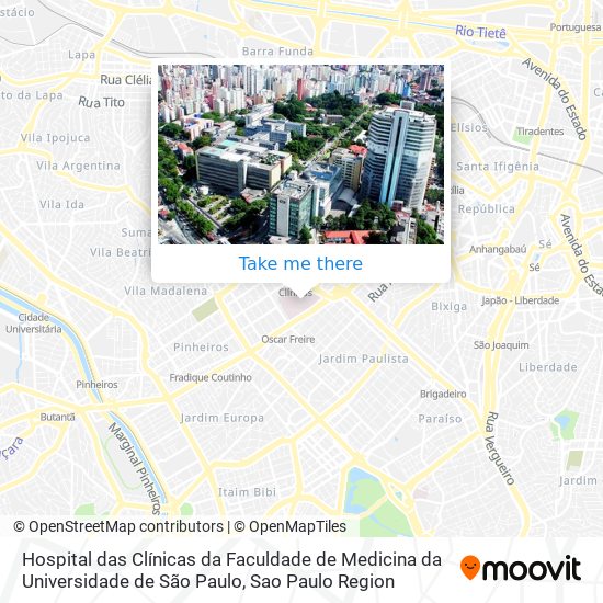 Mapa Hospital das Clínicas da Faculdade de Medicina da Universidade de São Paulo