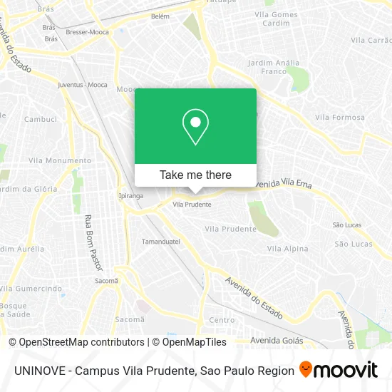 UNINOVE - Campus Vila Prudente map