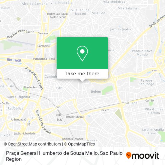 Mapa Praça General Humberto de Souza Mello