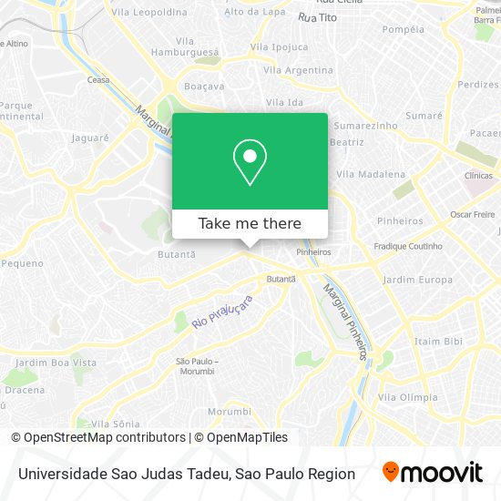 Mapa Universidade Sao Judas Tadeu