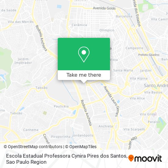 Mapa Escola Estadual Professora Cynira Pires dos Santos