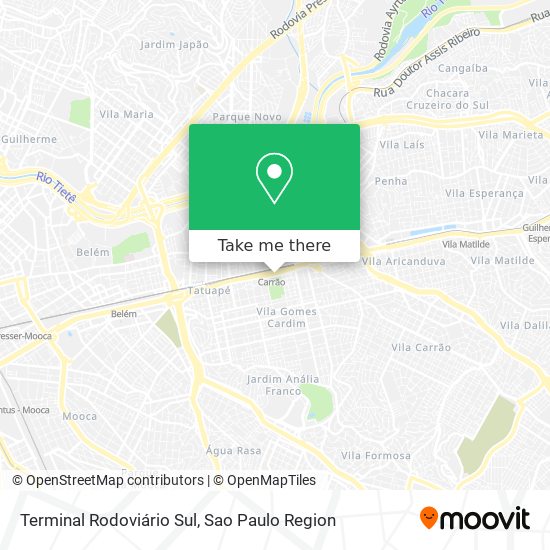 Terminal Rodoviário Sul map