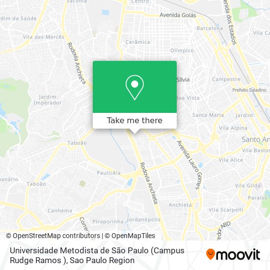 Mapa Universidade Metodista de São Paulo (Campus Rudge Ramos )