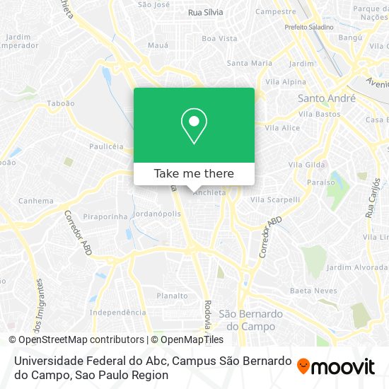 Mapa Universidade Federal do Abc, Campus São Bernardo do Campo