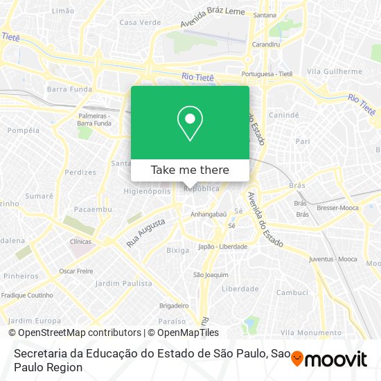 Mapa Secretaria da Educação do Estado de São Paulo