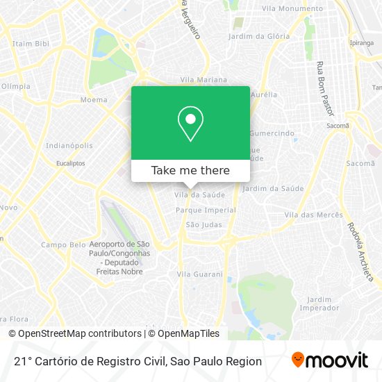 Mapa 21° Cartório de Registro Civil