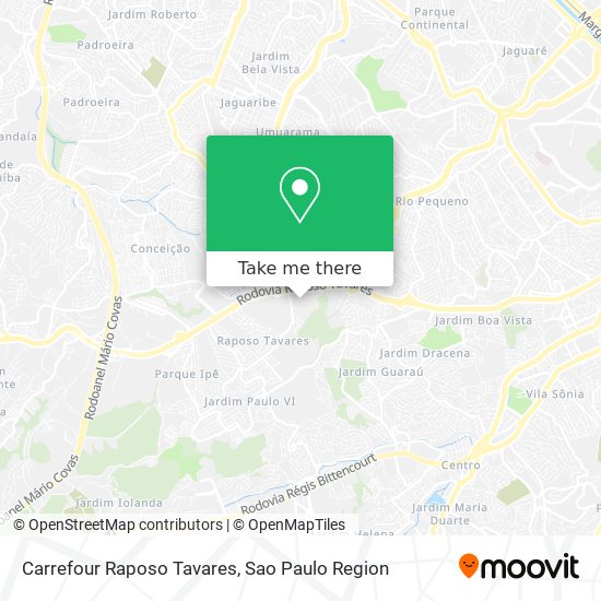 Carrefour Raposo Tavares map