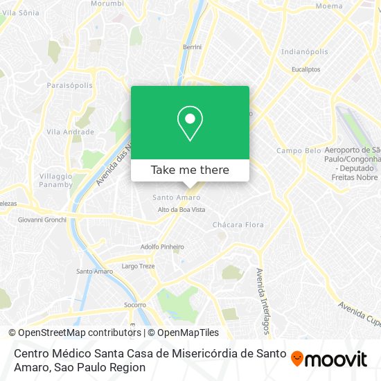 Mapa Centro Médico Santa Casa de Misericórdia de Santo Amaro