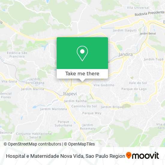 Mapa Hospital e Maternidade Nova Vida